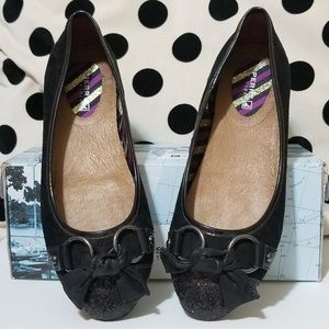 Sperry black bow flats